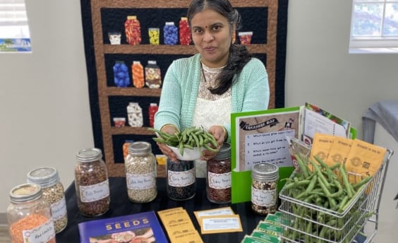 Chai showing off a variety of foods used for programs. 