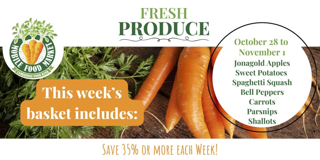 October 28-November 1 Mobile Food Market Basket Items