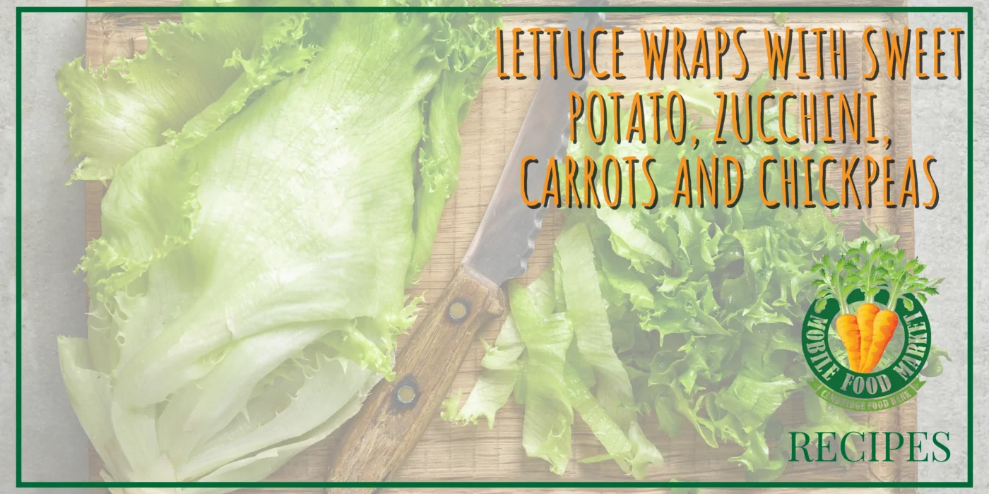 Lettuce wraps with sweet potato, zucchini, carrots and chickpeas